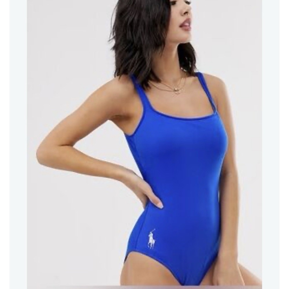 Ralph lauren  Blue One Peace Padded Swimsuit Bathing Suit Sz S